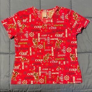 Disney Red Holiday Reindeer Graphic Tee